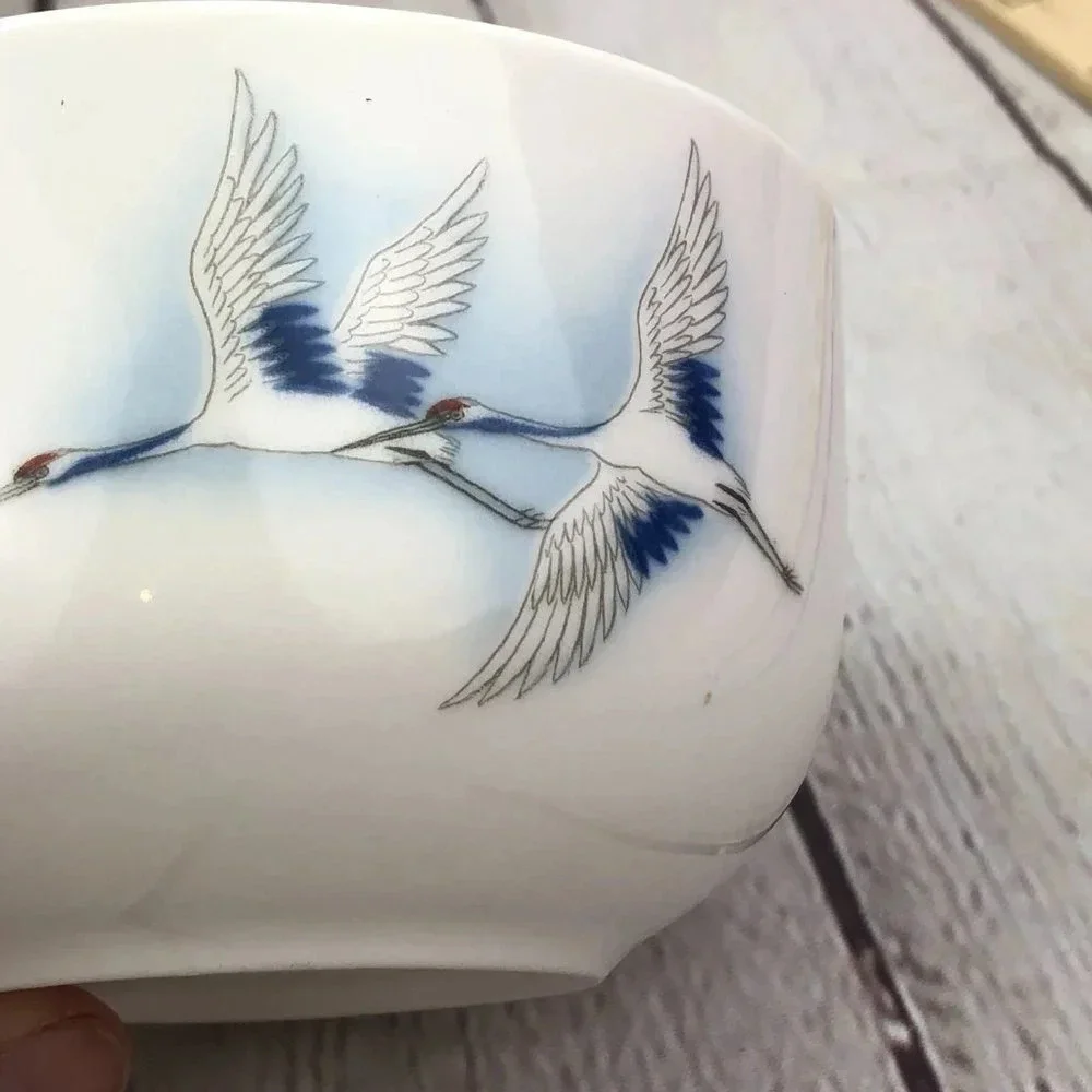 vintage Haengnamsa snow bone china cottagecore blue white